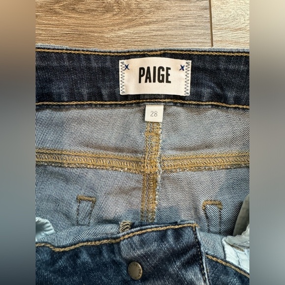 PAIGE~ Women’s Verdugo Crop Mavis Destructed Cropped Distressed Jeans Size 28 - Picture 8 of 11